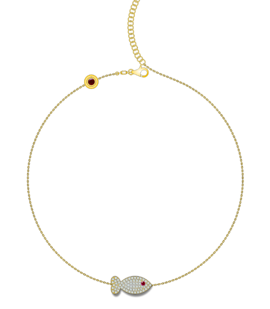 Diamond Fish Necklace