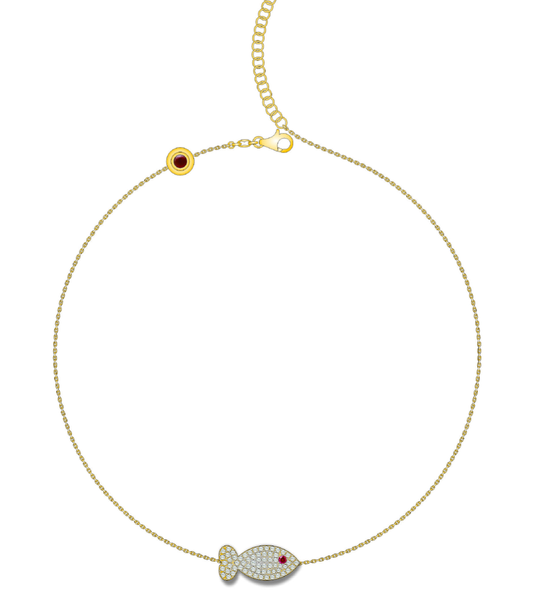 Diamond Fish Necklace